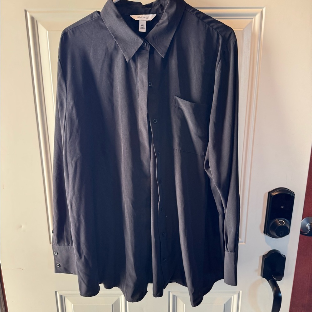 Nine West Women's Black Button Down Shirt
